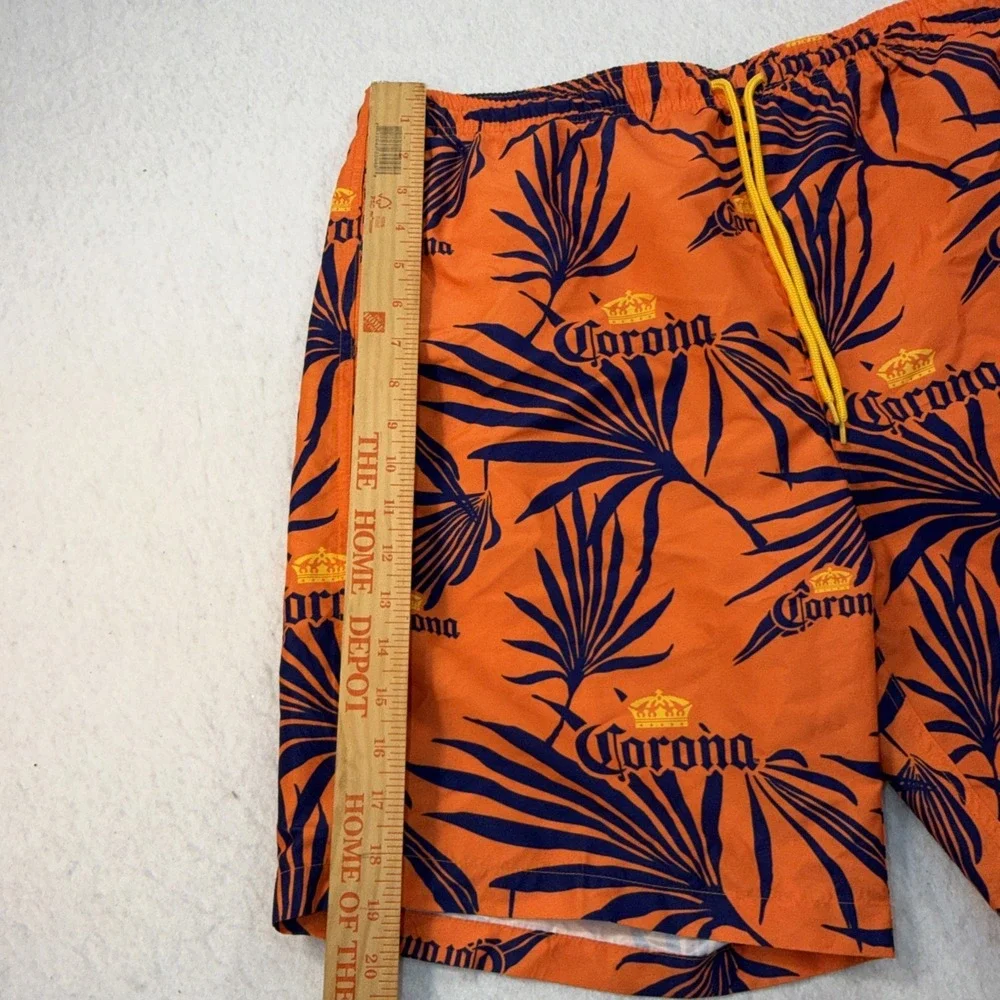 Corona Men's Swimwear Size Large Pool Beach Trunks‎ , Shorts Orange With Blue